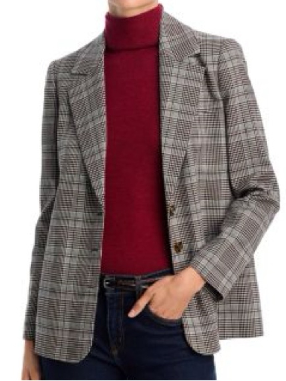 Alice + Olivia Michael Plaid Boxy Blazer Sz 10